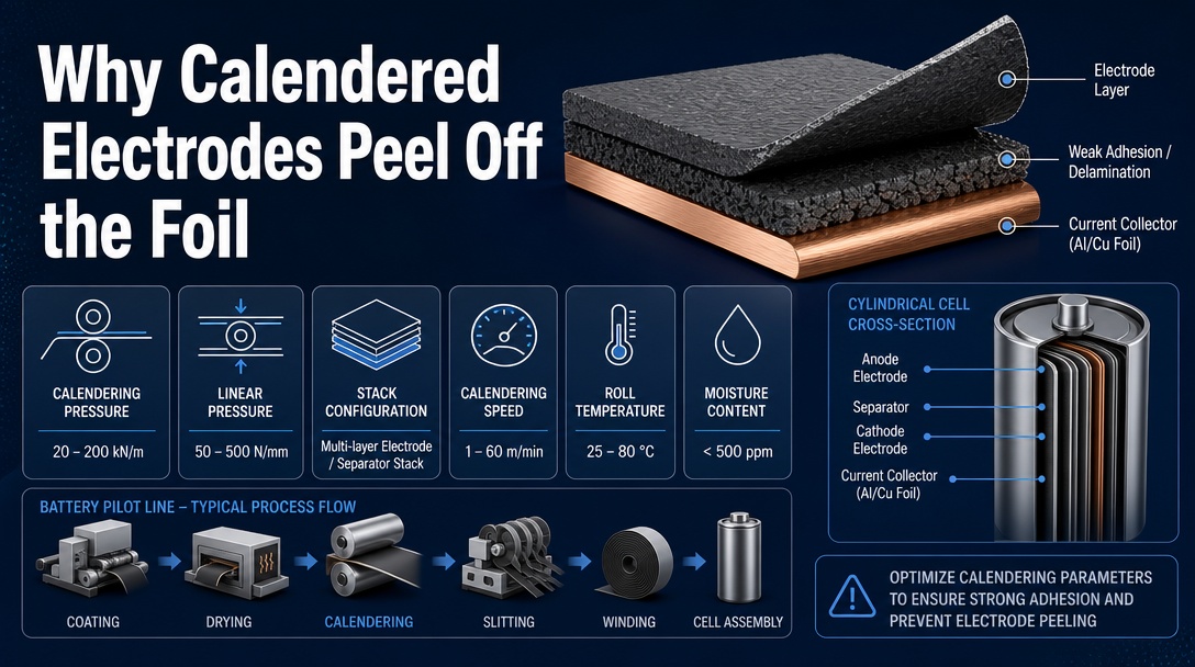 Why Calendered Electrodes Peel Off the Foil After Roll Pressing