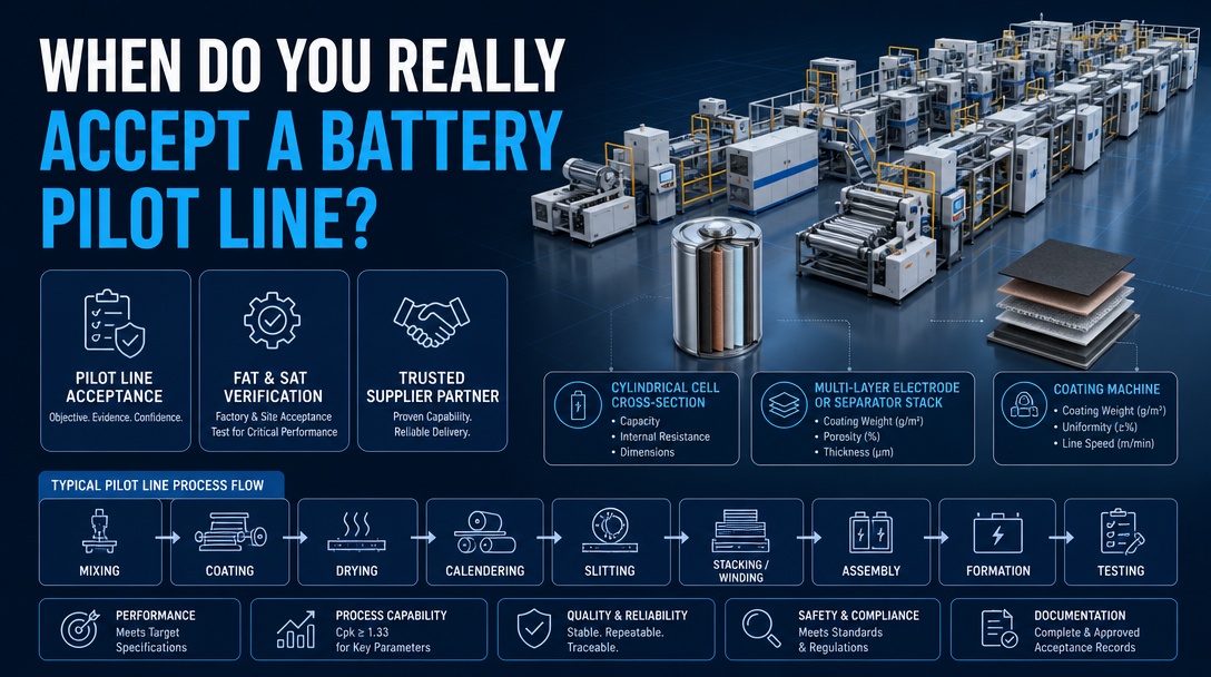 When Do You Really Accept a Battery Pilot Line?
